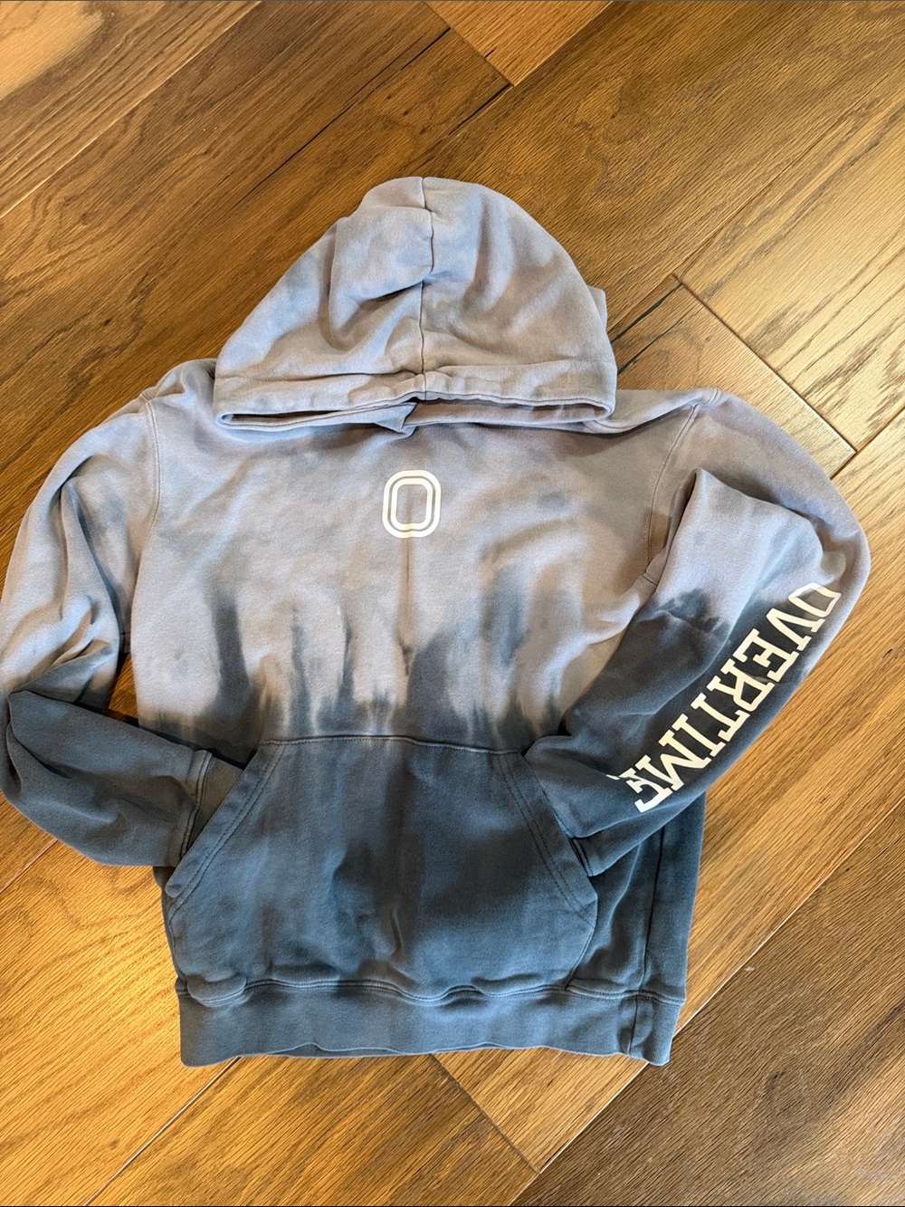 Kids overtime Ombre Hooded Pullover Sweatshirt - Grey/Black